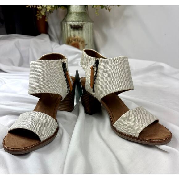 Toms Majorca Cutout Side Zipper Sandal Natural 8 - Picture 9 of 16